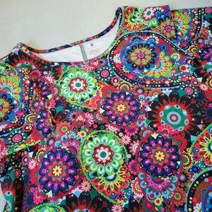 Charlie's Project Women's XL Jersey Fabric‎ Mandala Print Pockets Midi Dress
